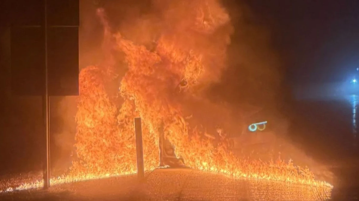 Alev topuna d&ouml;nd&uuml;! Korku filmi gibi