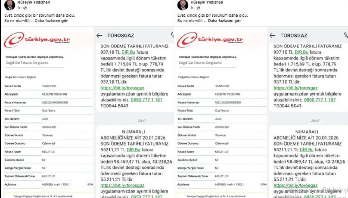 Doğalgaz faturası şok ge&ccedil;irtti