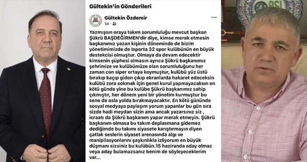 Isparta 32 Spor Başkanı Gültekin Özdemir’den bombardıman: “En büyük düşmanı sizsiniz bu kulübün”