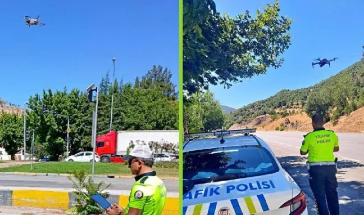 Isparta’da drone ile trafik denetimleri devam ediyor