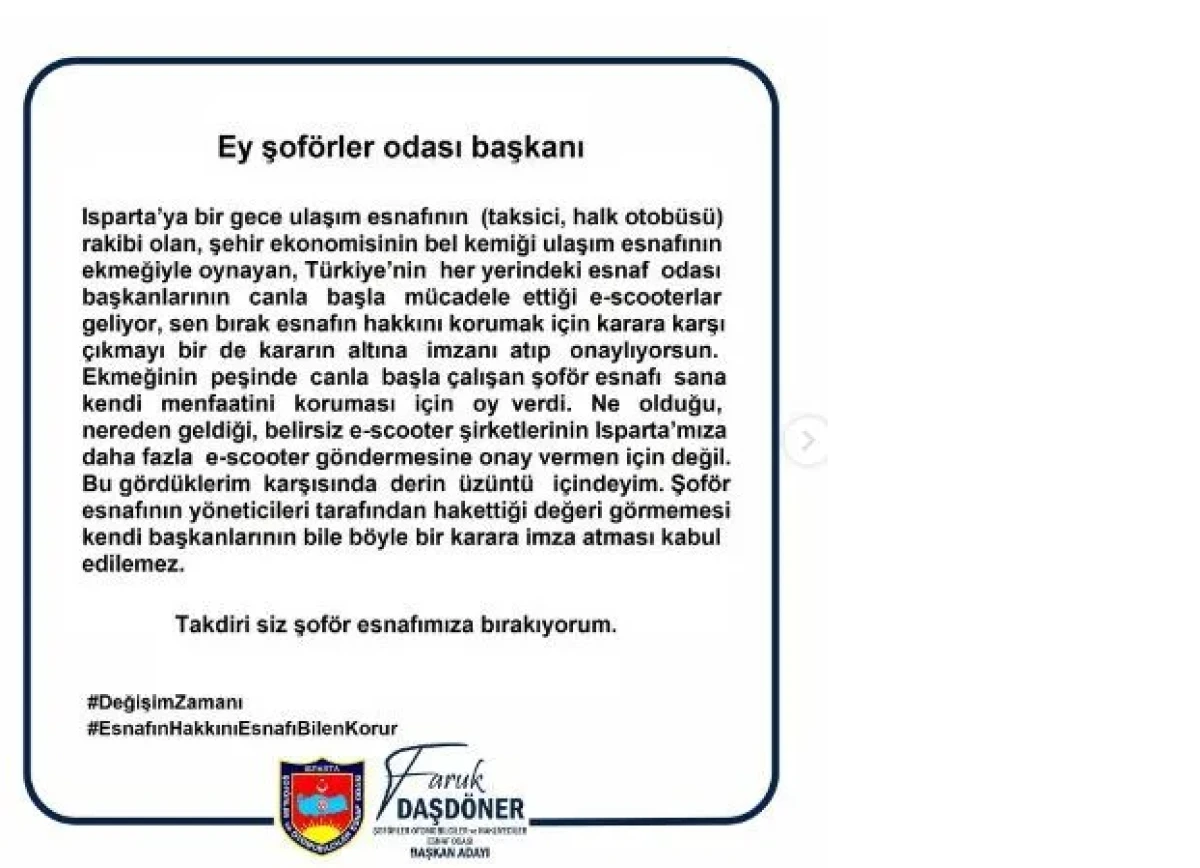 Isparta’da E-Scooter Kararı Tepki Çekti