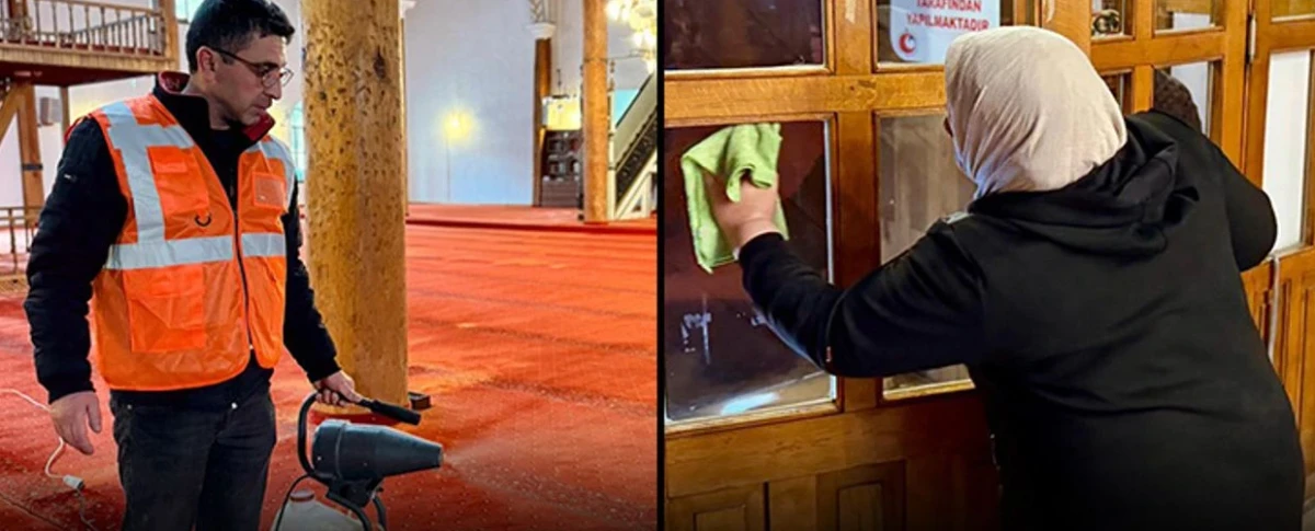Ramazan &Ouml;ncesi Camilerde Temizlik Seferberliği