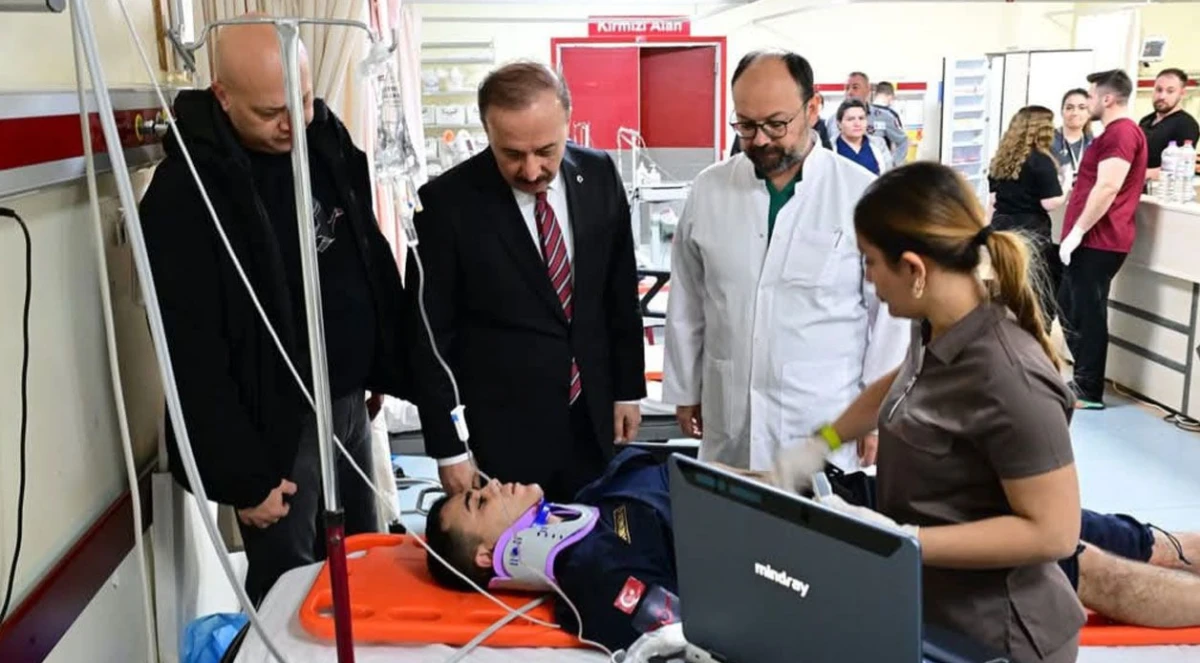 Vali Erin yaralı personeli ziyaret etti