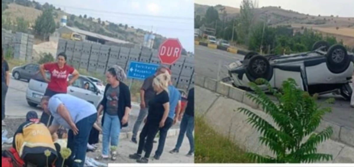 Yalvaç yol ayrımında feci kaza